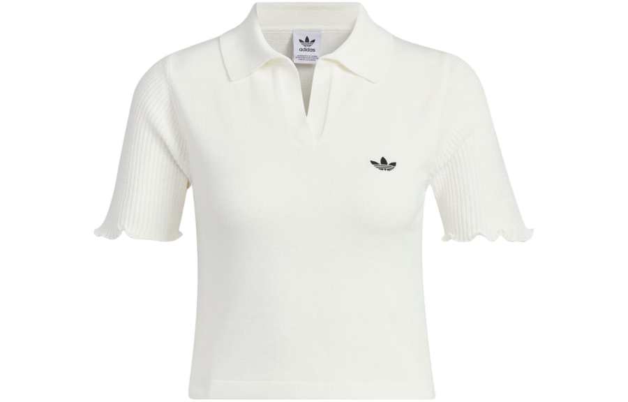 Adidas Originals Knit Polo Shirt Polo Shirt Women's White