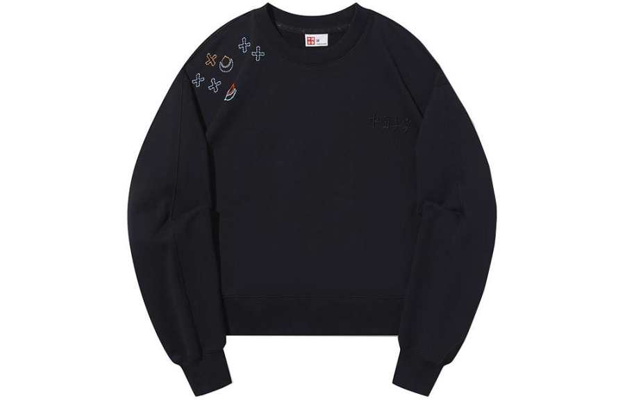 Li-Ning Li Ning Sweatshirts Women's Black Crew Neck Moderate Regular