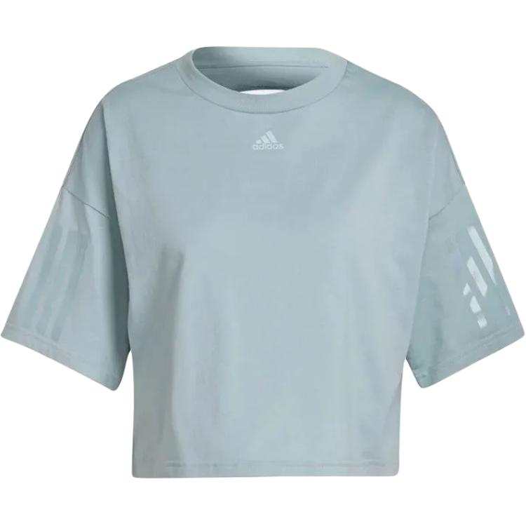 Adidas Adidas T Shirts Women's Blue Crew Neck Moderate Straight Fit