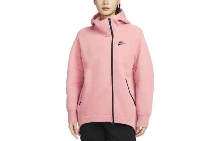 Nike Nike Sweatshirts Women's Pink Hooded Moderate Cardigan
