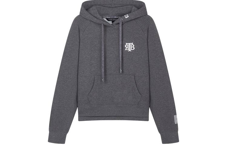 Teenie Weenie Bear Minimalist Style Casual Fleece Lined Fitted Hooded Letter Sweatshirt Women's