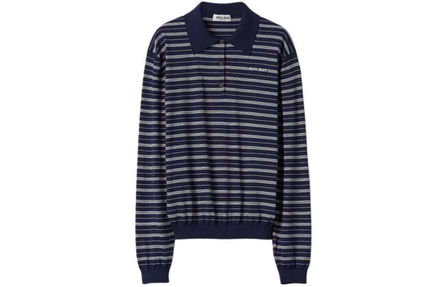 Miu Miu logo-print striped polo top
