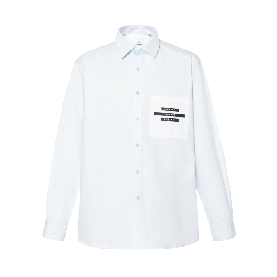Burberry Shirts Men's Sky Blue Pointed Collar Moderate Other