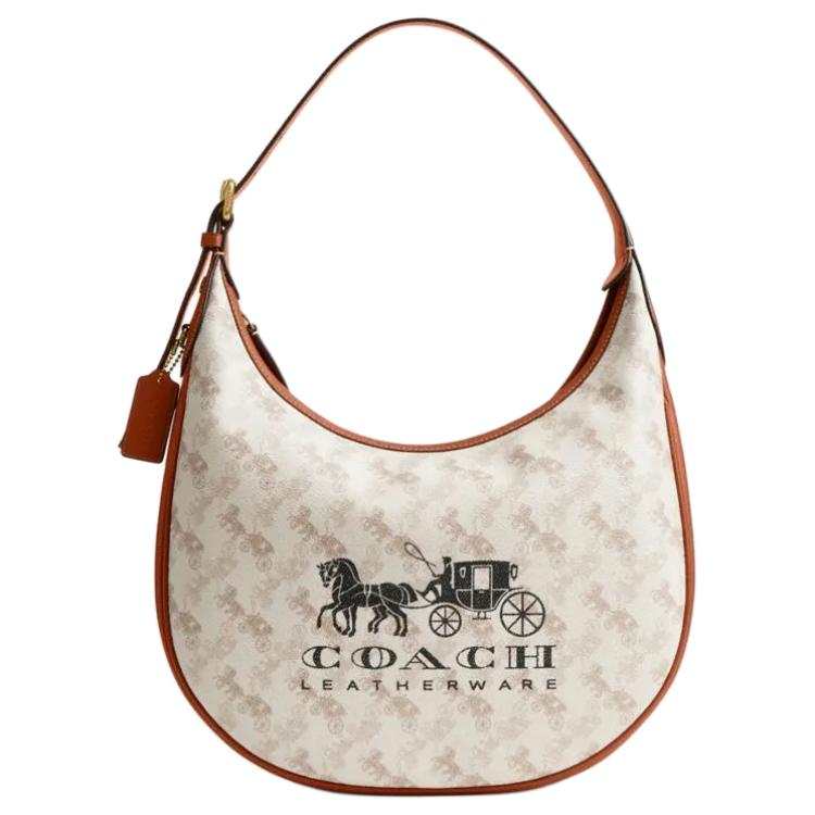 COACH Ace Artificial Leather With Cow Leather Crescent Bag, Portable Crossbody Bag, Shoulder Bag Large Women's