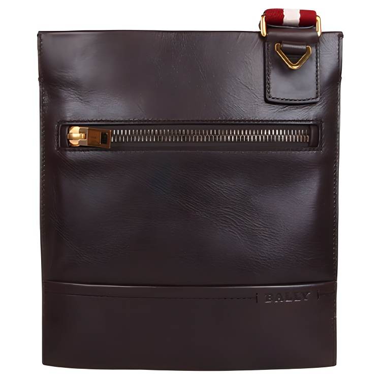 BALLY European And American Fashion Cow Leather Crossbody Bag, Shoulder Bag Men's Brown