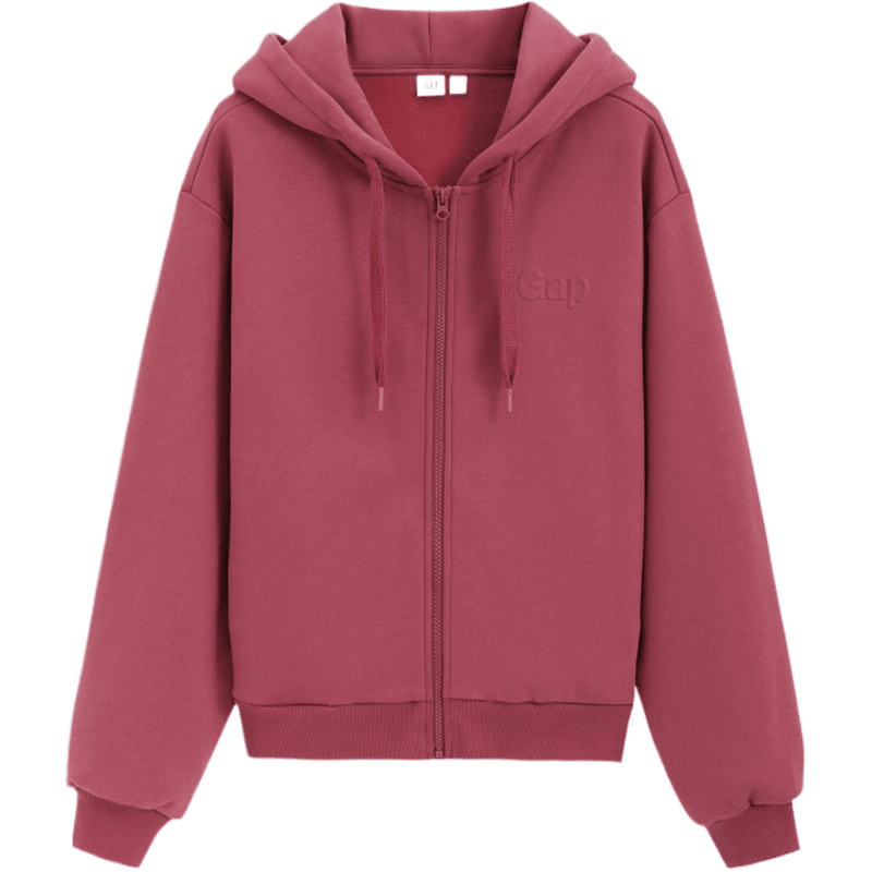 GAP Fall Winter Letter Embroidery Drawstring Fleece Lined Hooded Fleece Minimalist Style Casual Sweatshirt Women's