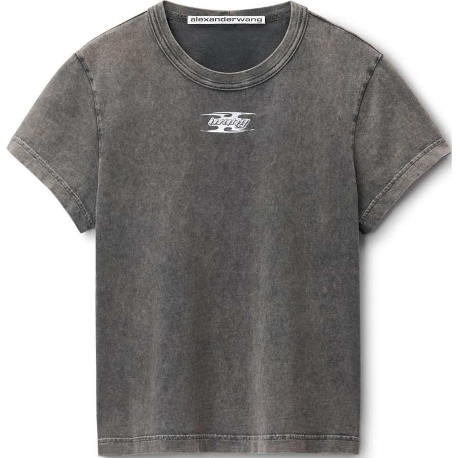 Alexander Wang T By Alexander Wang Blade Logo Shrunken Tee Washed Cedar