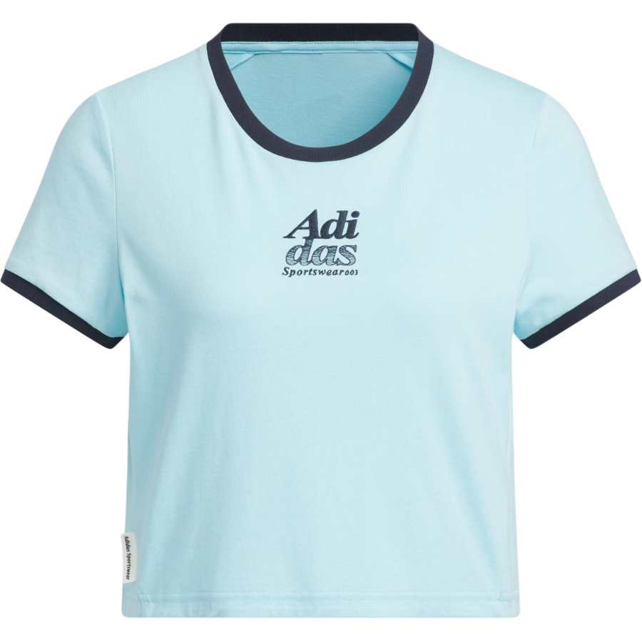 Adidas Adidas T Shirts Women's Blue Crew Neck Moderate