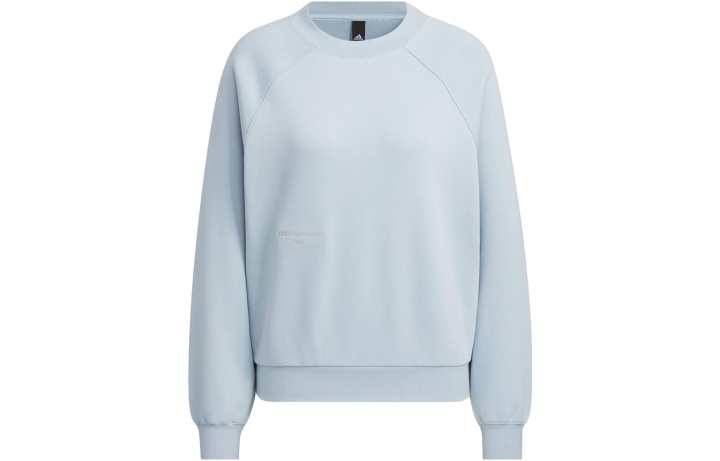 Adidas Adidas Small Logo Fleece Crew Sweatshirt Solid Color Fleece Lined Athleisure Crew Neck Long Sleeved Sweatshirt Women's