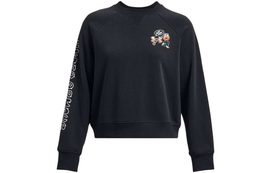 Under Armour Sweatshirts Women's Black Crew Neck Moderate Regular