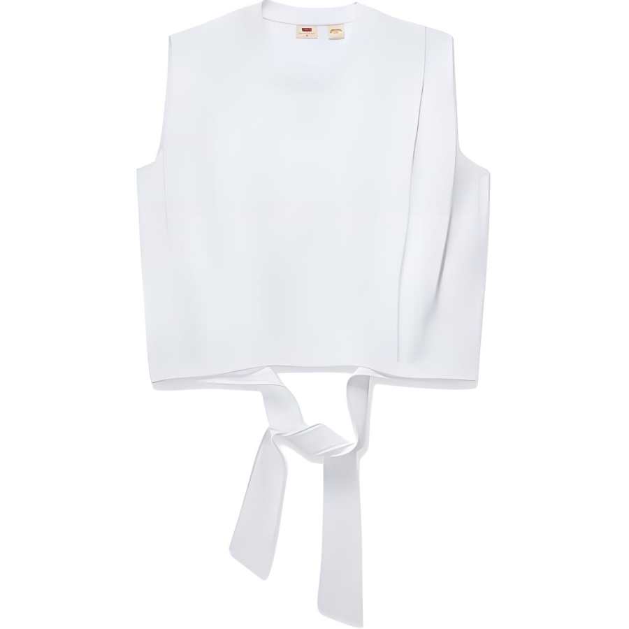 Levis T Shirts Women's White Crew Neck Moderate Straight Fit