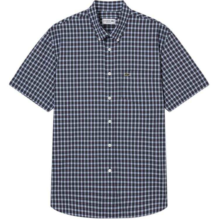 LACOSTE LACOSTE Shirts Men's QRN/Navy Blue Lapel Moderate
