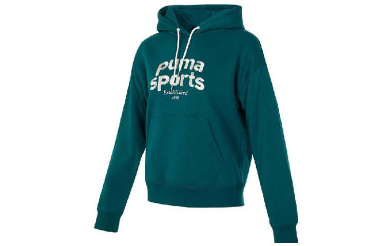PUMA Sweatshirts Women's Green Hooded Moderate Other