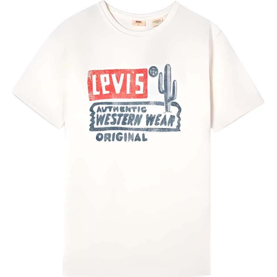 Levis T Shirts Women's White Crew Neck Moderate Straight Fit