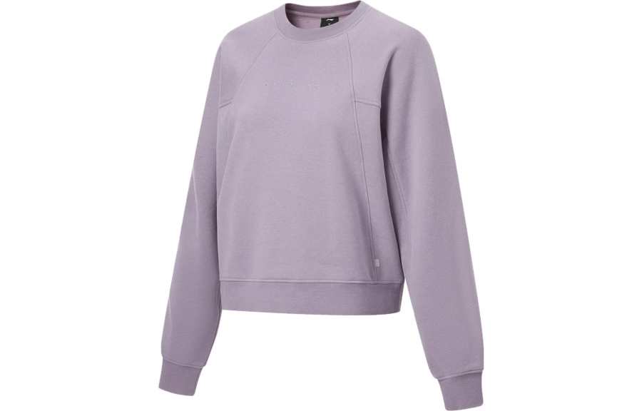 Li-Ning Li Ning Fitness Series Sweatshirts Women's Snail Purple Crew Neck Moderate Regular