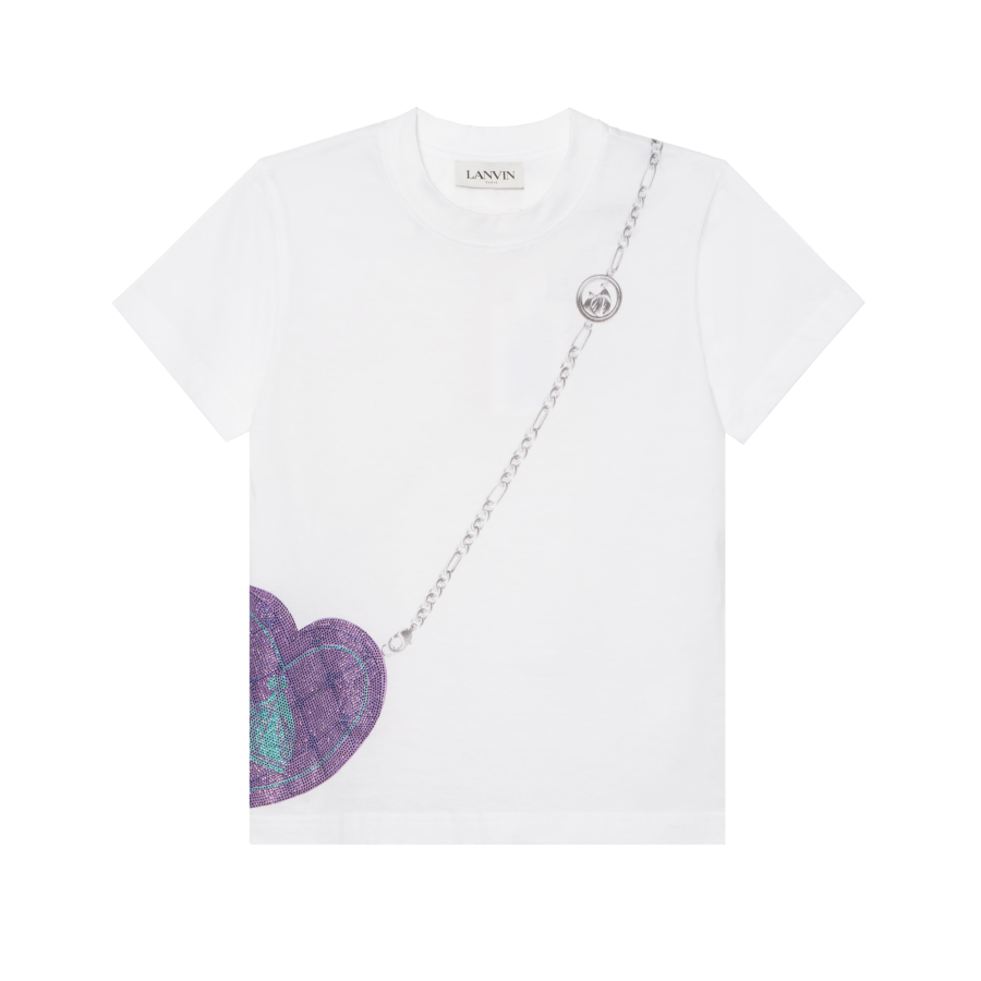 Lanvin T Shirts Women's White Crew Neck Moderate Straight Fit