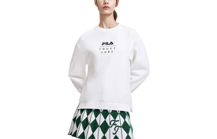 FILA Sweatshirts Women's Jade White Crew Neck Moderate Regular