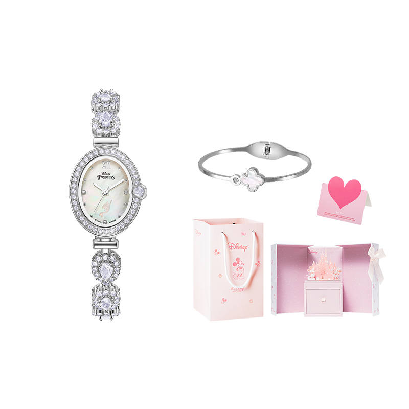 Disney Princess Mermaid Collection Quartz Movement Watch Women's Watch Mother of Pearl Color Watch Dial