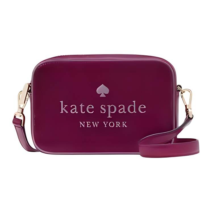 Kate Spade Patent Leather Crossbody Bag, Shoulder Bag Mini Women's Burgundy