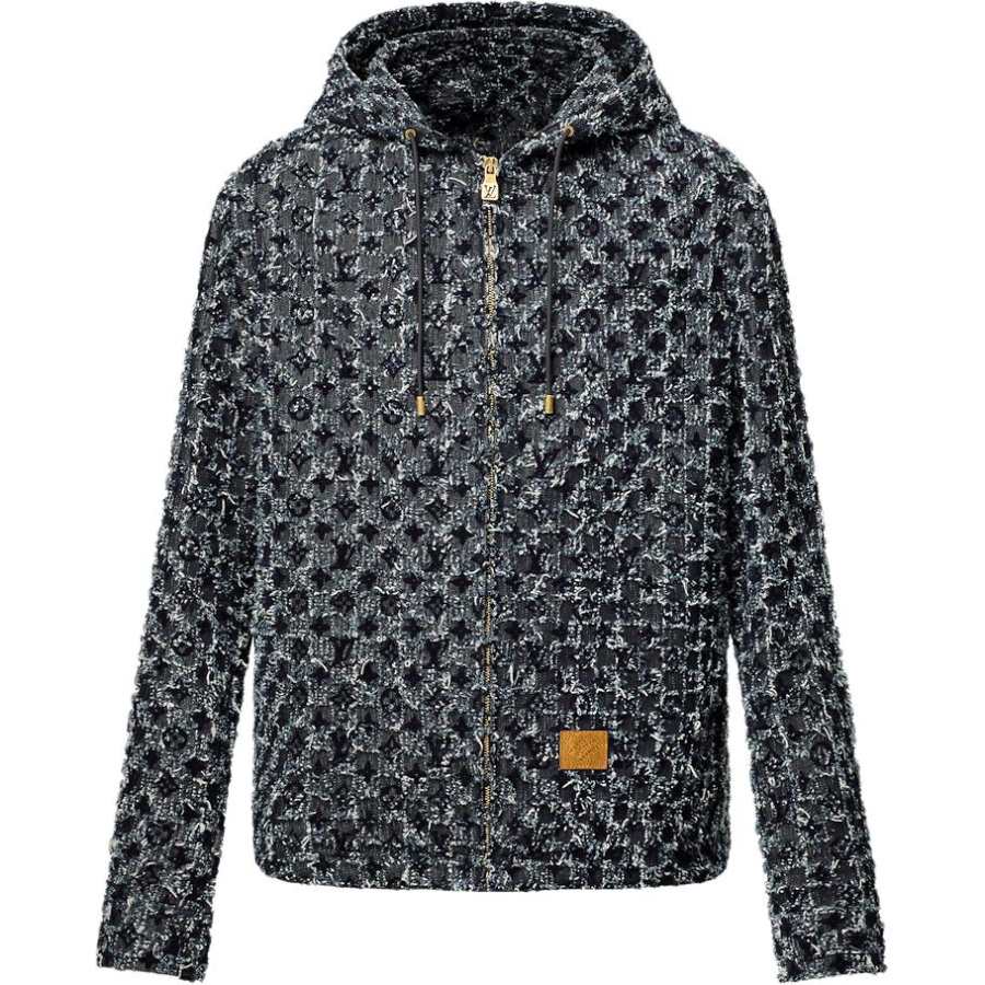 Louis Vuitton Flocked Monogram Denim Hoodie