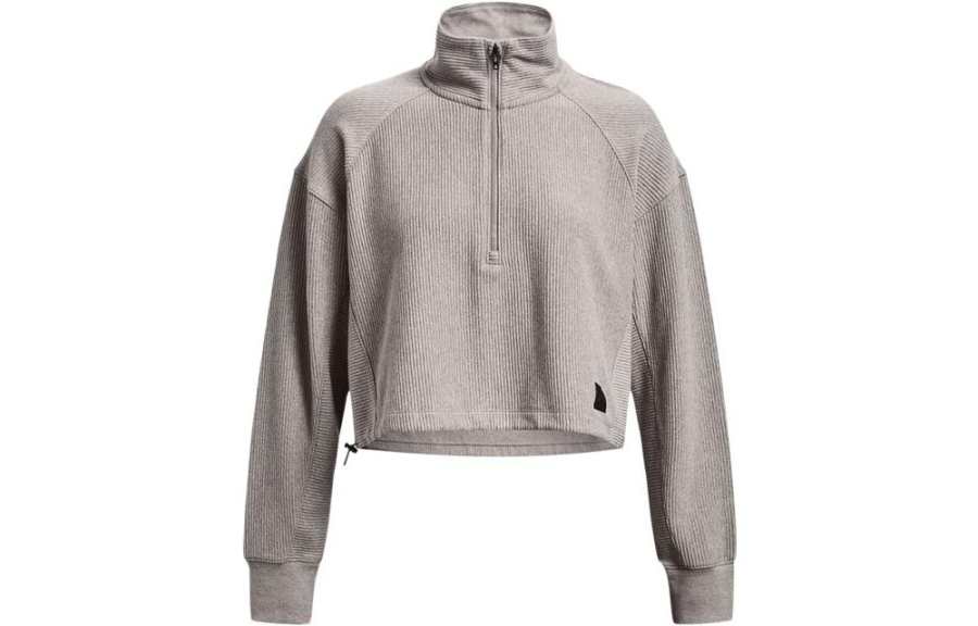 Under Armour Ottoman Sweatshirts Women's Gray Stand Collar Thickened Regular