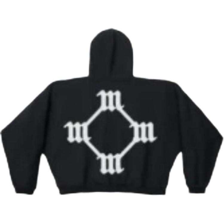 YEEZY Sweatshirts Unisex Black Hooded Non Detachable Moderate