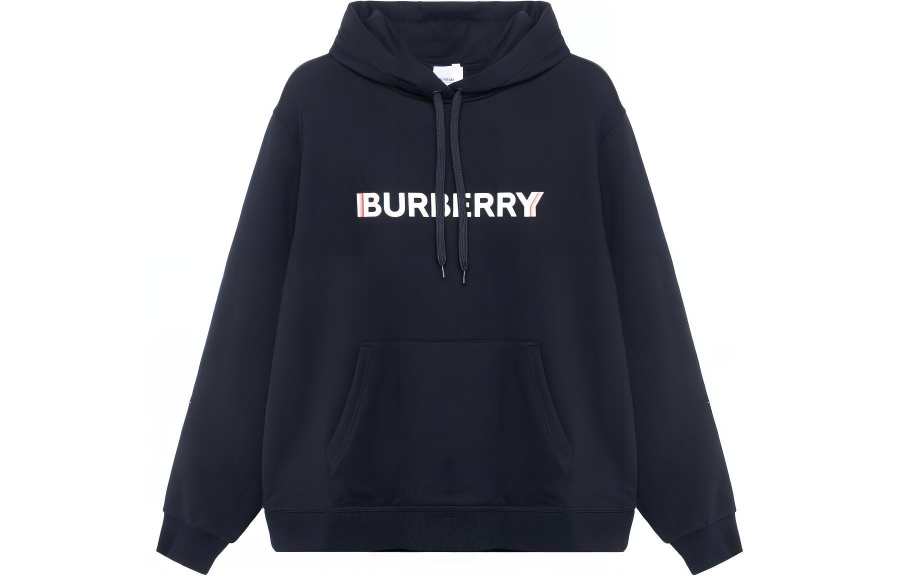 Burberry Women's Logo Print Hooded Sweatshirt Black