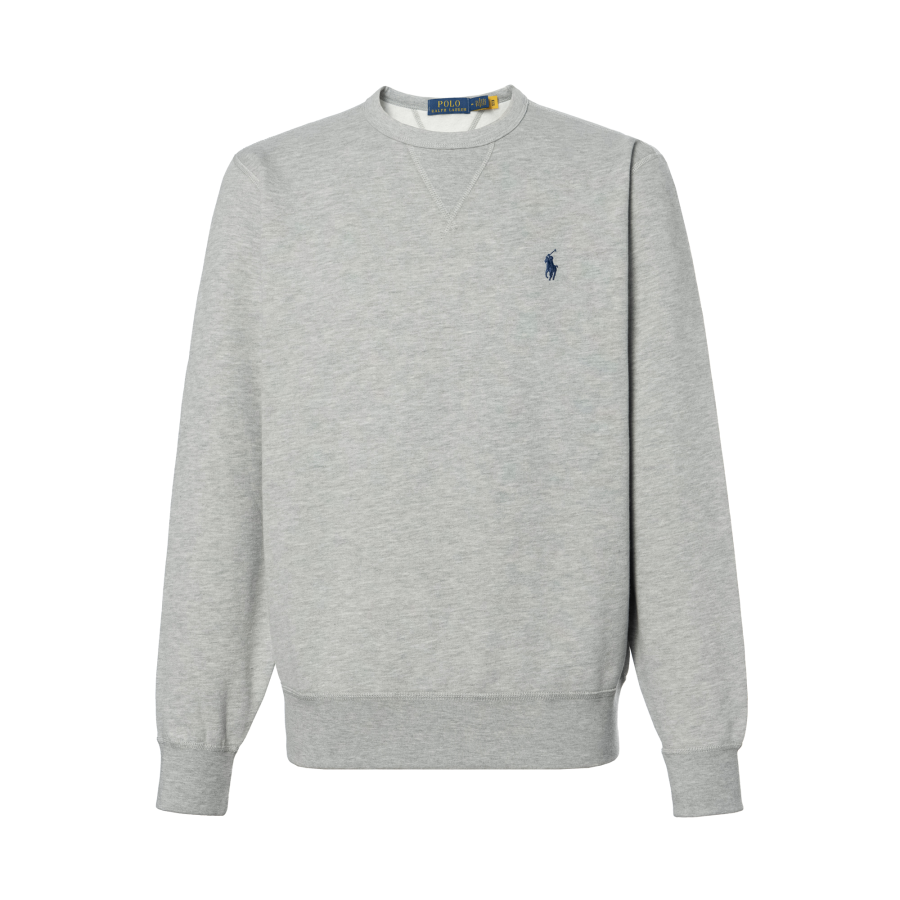 Polo Ralph Lauren Pony Logo Embroidery Crew Neck Fleece Lined Sweatshirt Men's Gray