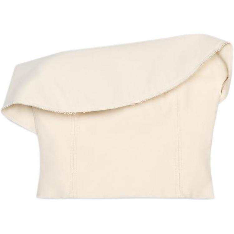ZARA ZW Strapless Top Women's Raw White