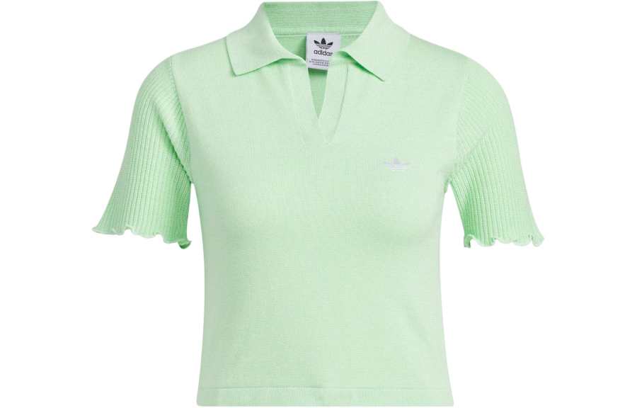 Adidas Originals KNIT POLO SHIRT Polo Shirt Women's Light Green