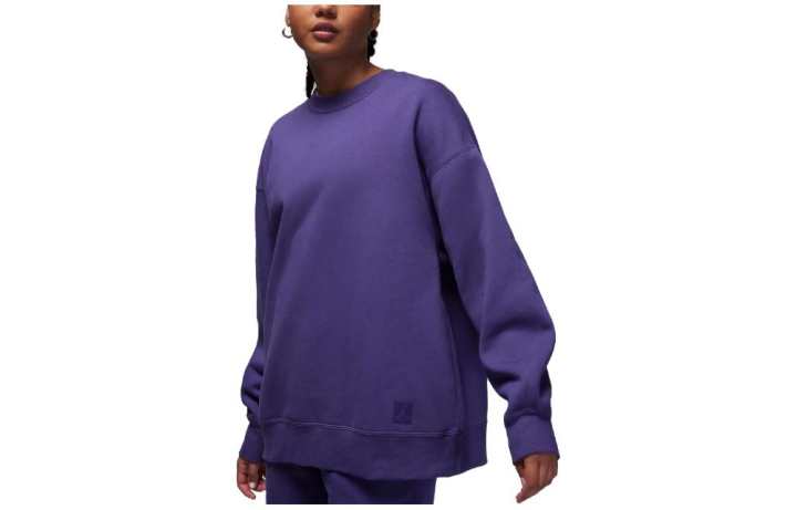 Jordan Jordan Flight Sweatshirts Women's Purple Crew Neck Moderate Regular