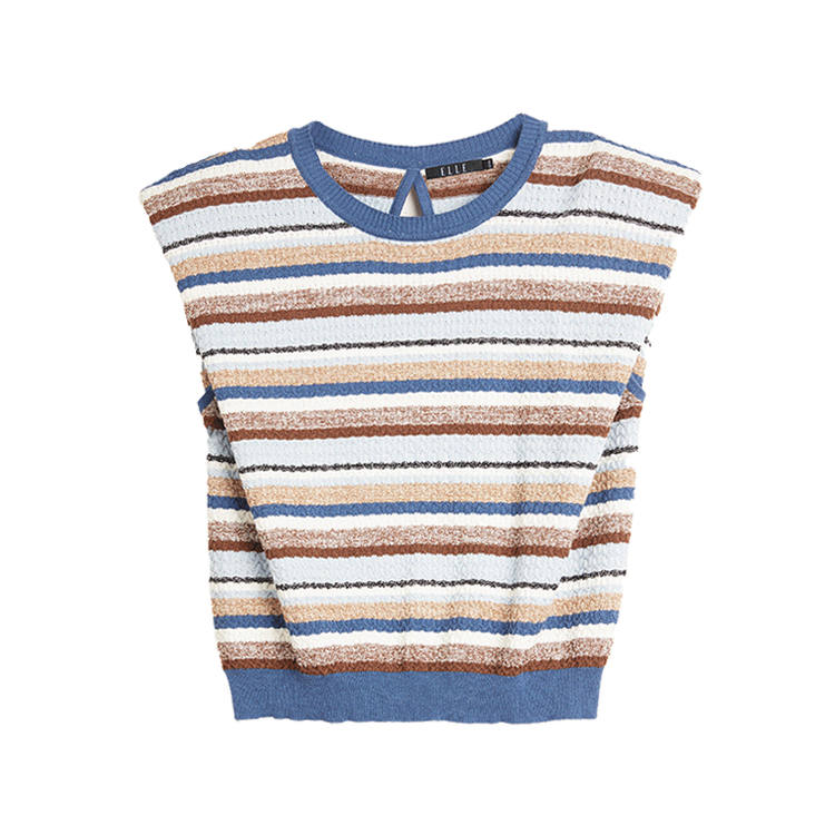 ELLE Set in Sleeve T Shirt Women's Stripes