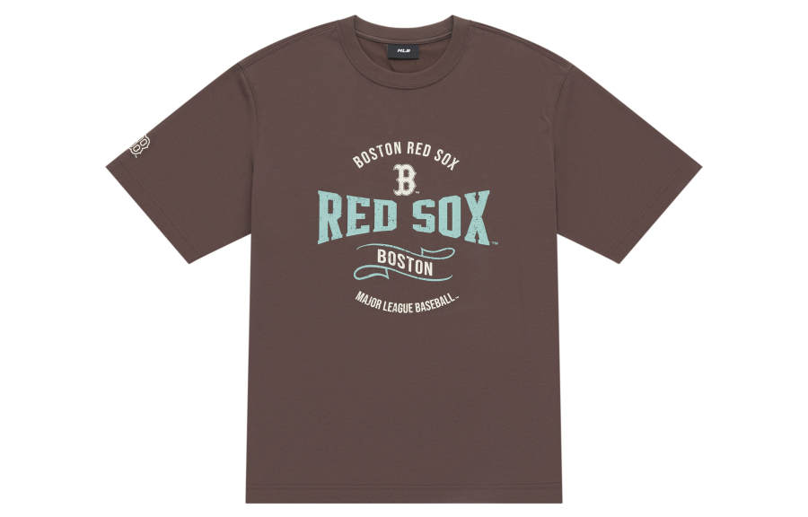 MLB Preppy Style Collection Boston Red Sox SS25 T Shirt Unisex Brown