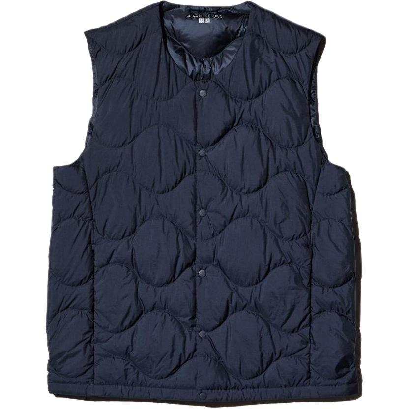 UNIQLO Down Vests Unisex Navy Blue Crew Neck Moderate Other