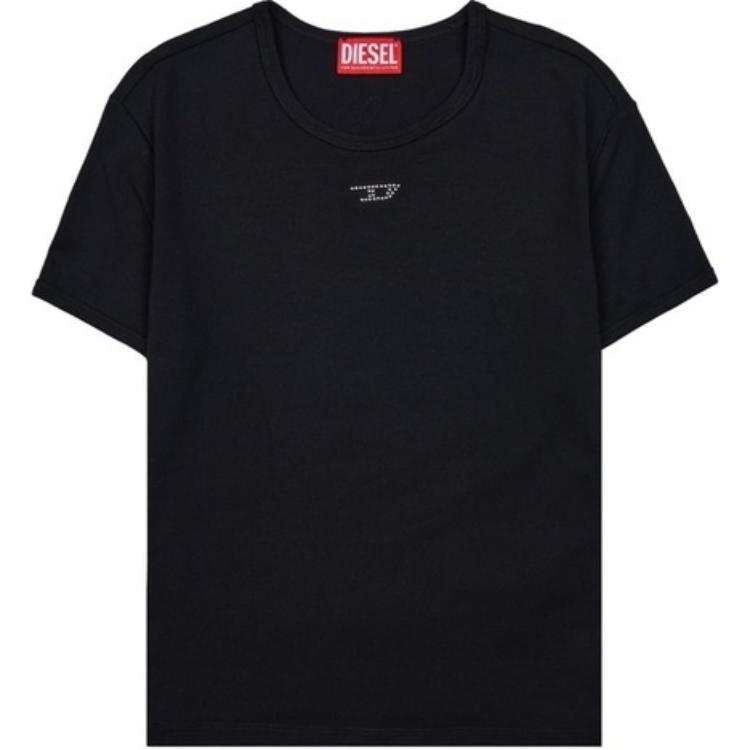 DIESEL T Shirts Women's Black Crew Neck Moderate Straight Fit