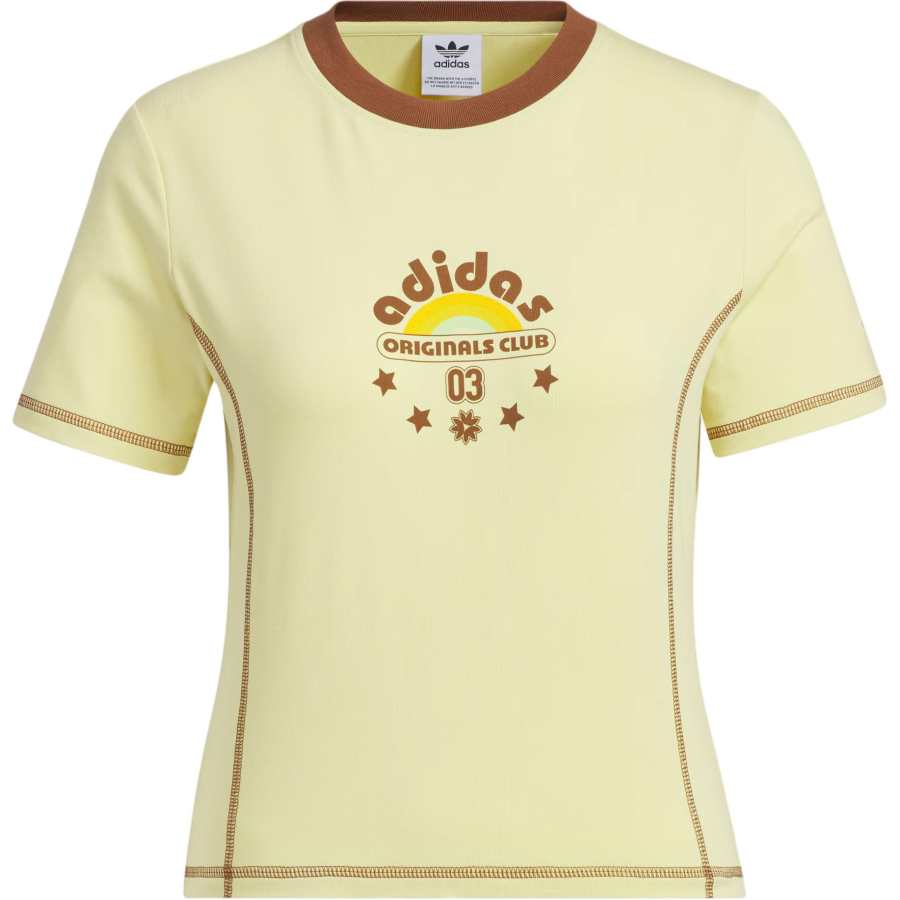 Adidas Originals RETRO Regular T Shirt Women's Powder Yellow