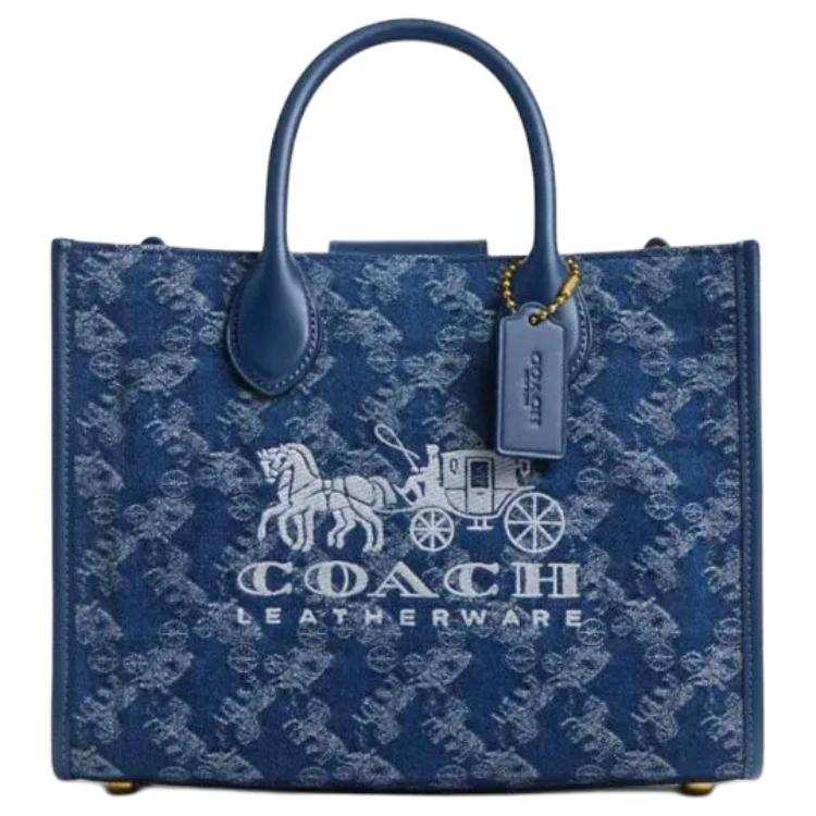 COACH Ace Fabric Tote Bag, Shopping Bag, Shoulder Bag, Crossbody Bag, Handbag Medium Women's Dark Blue