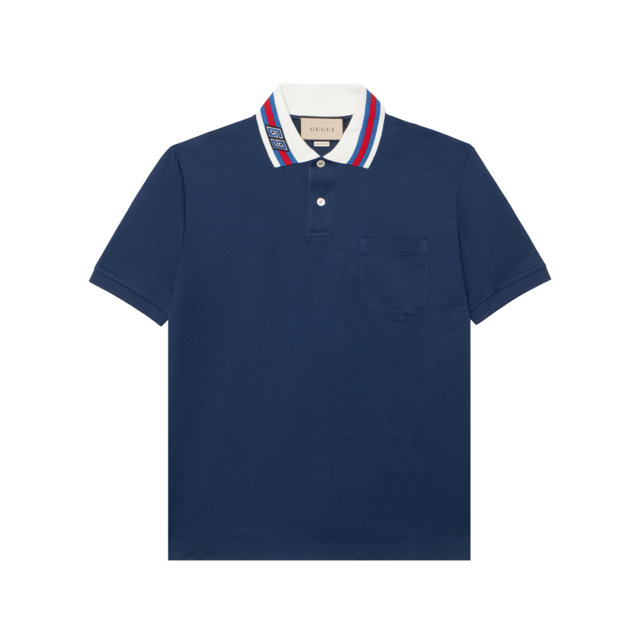 GUCCI 2024 Early Spring Collection Polo Shirt Men's Blue