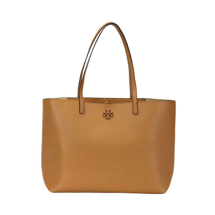 TORY BURCH McGraw Litchi Grain Leather Tote Bag, Shopping Bag, Handbag, Shoulder Bag Women's Milk Tea