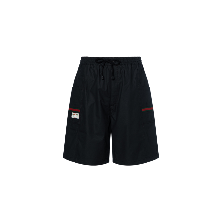 GUCCI 【Previous Season】Web-embellished knee-length shorts