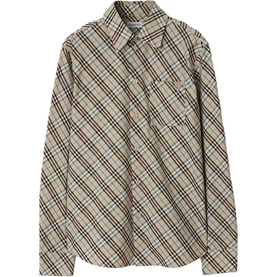 Burberry Checkered Collared Long-Sleeved Shirt