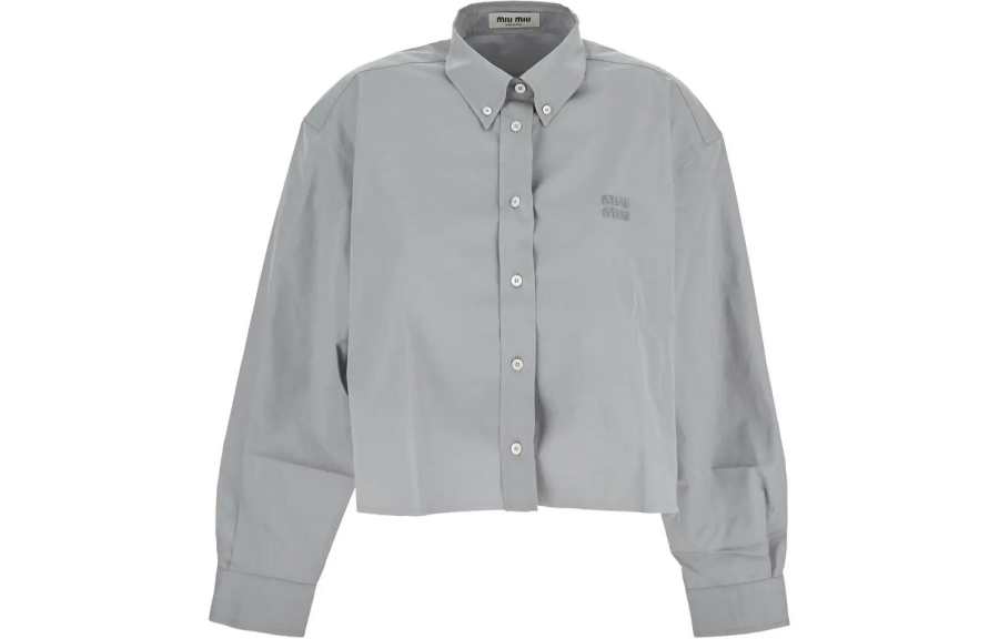 MIU MIU MIU MIU Logo Embroidered Buttoned Shirt
