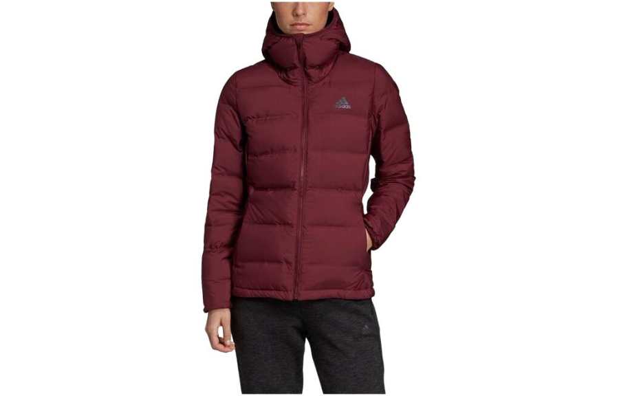 Adidas Adidas Down Jackets Women's Dark Reddish Purple Hooded Lightweight Other