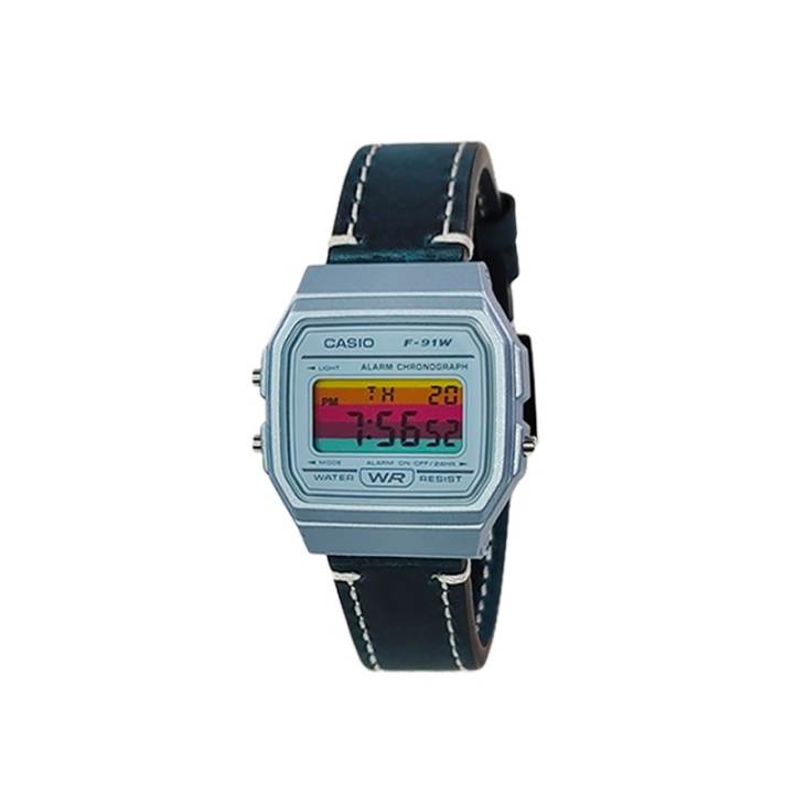 CASIO CASIO Custom Collection Quartz Movement Genuine Leather Strap Watch Men's Watches Blue Dial