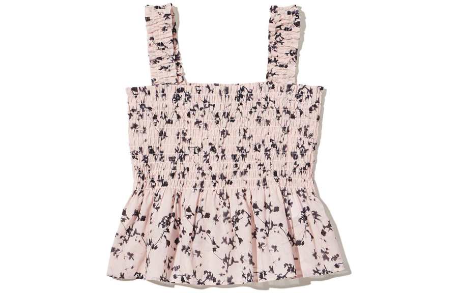 UNIQLO Camisoles Women's Pastel Pink Square Collar Moderate Shirt