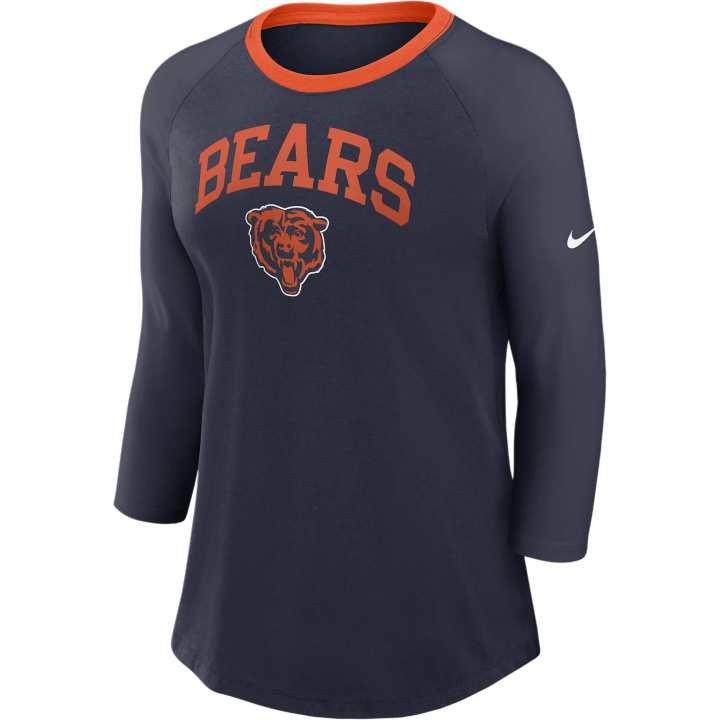 Nike Nike Chicago Bears Women's Nike Nfl 3/4-Sleeve T-Shirt