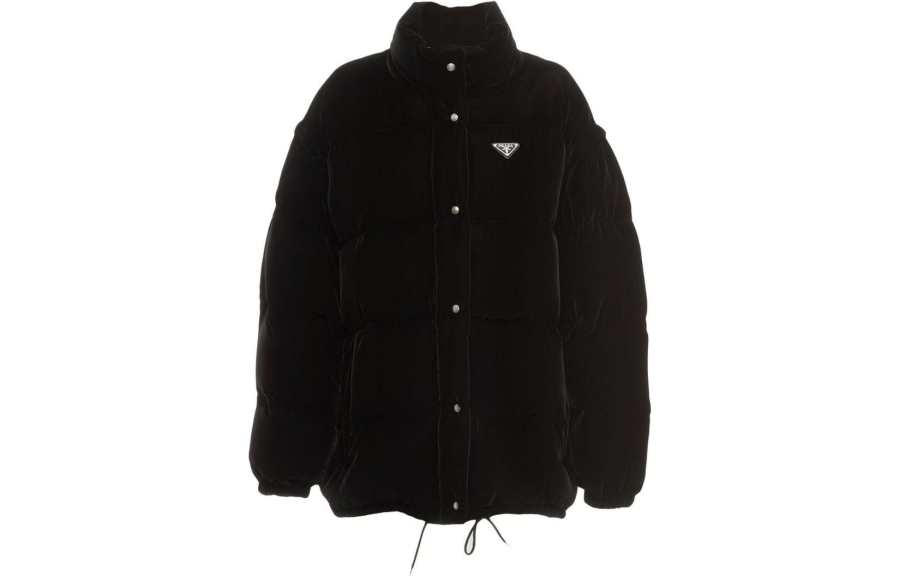 PRADA convertible velvet down jacket