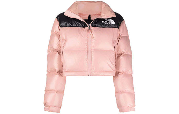 THE NORTH FACE Women'ss Nuptse 700 Fill Short Jacket Rose Tan