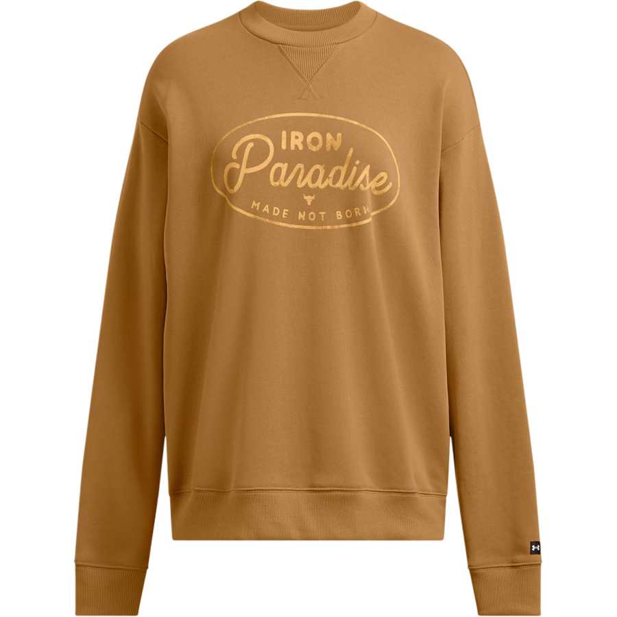 Under Armour ProjectRock Heavyweight Tools Of The Trade Crew Sweatshirt Women's Yellow Ocher/Black