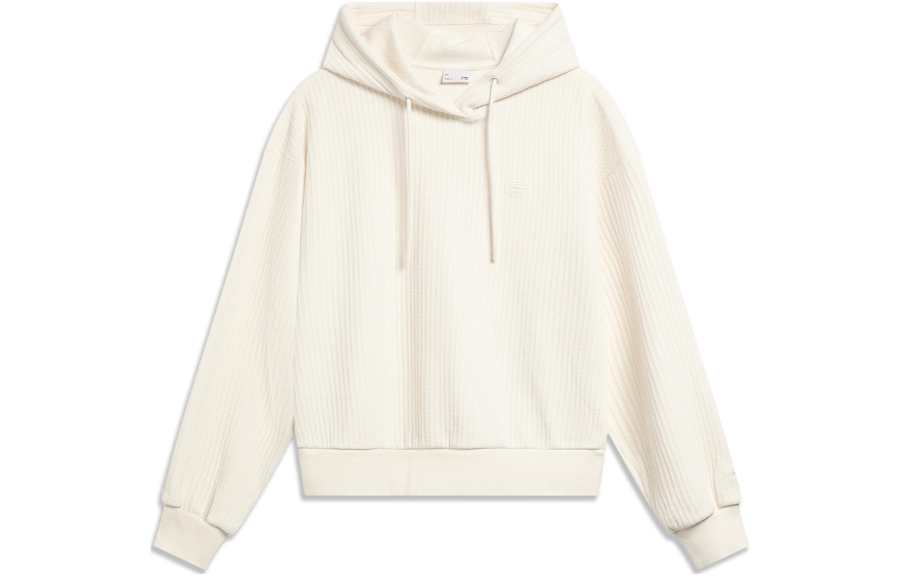 Li-Ning Li Ning Sports Life Collection Sweatshirts Women's Ecru Hooded Thickened Other